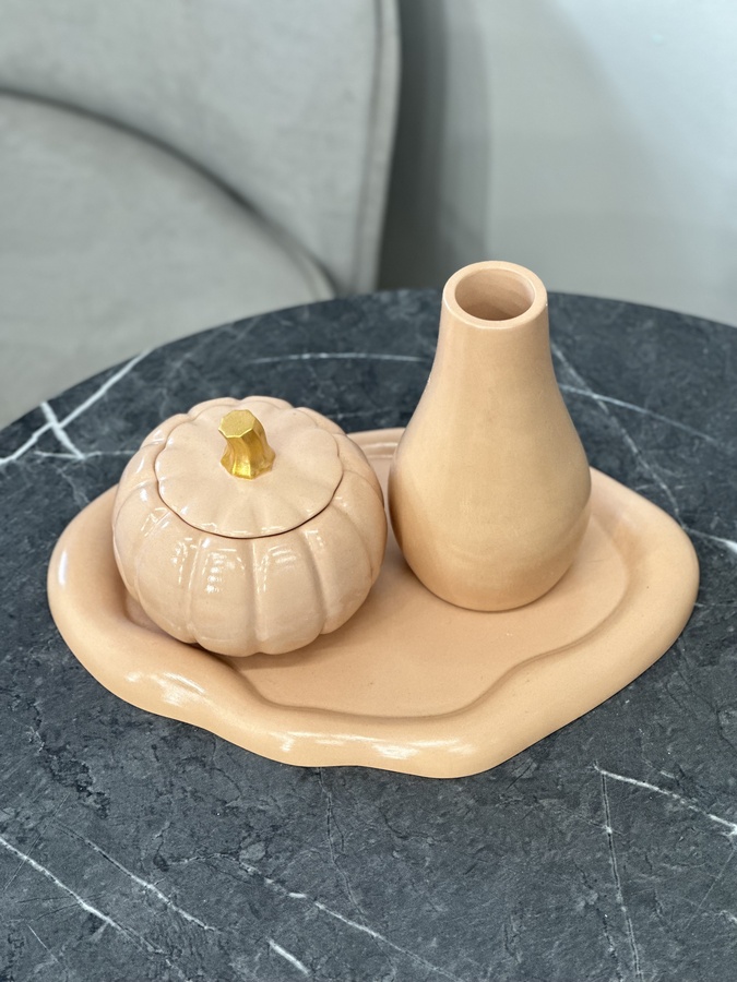 Гипсовый набор в персиковом цвете