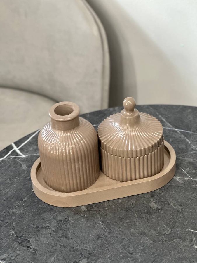 Гипсовый набор в коричневом цвете