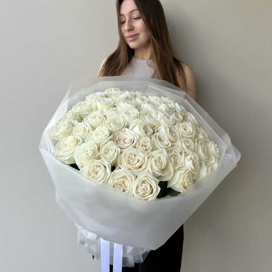 Моно букет из роз Playa Blanca - 51 шт